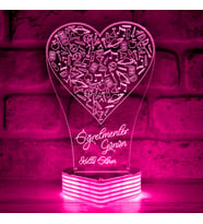 Öğretmenler Günü Hediyesi, Kişiye Özel 3D LED (Pembe)