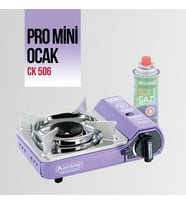CK-506 Orcamp Mini Tekli Kamp Ocak Çantalı Gaz Stop Emniyetli (Mor)