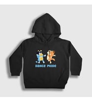 Presmono Unisex Çocuk Beyaz Bluey Dance Mode Bandit Chili Kapüşonlu Sweatshirt 446361tt (Siyah)