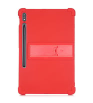ALLY Galaxy Tab S8 S7 T870 - T875 11 inç Standlı Silikon Kılıf (Kırmızı)