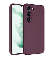 Samsung Galaxy S23 Kılıf Kamera Korumalı iÇi Süet Dokulu Lansman Tipi Silikon (Koyu Mor)