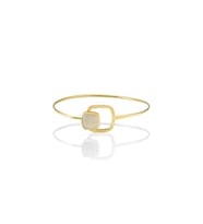 Kadir Jewellery 22 Ayar Altın Kaplama El İşçiliği Zirkon Taşlı Kadın Kelepçe Bilezik (Beyaz)