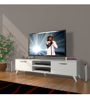 Decoraktiv Eko 140 Slm Dvd Retro Tv Ünitesi Tv Sehpası (Beyaz)