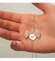İsme Kişiye Özel 95 Ayar Gümüş İstiridye Kolye (Rose)