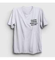 Presmono Unisex Sarı Fuck Your Social Club T-Shirt 401823tt (Beyaz)