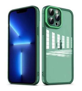 Apple iPhone 13 Pro Kılıf Kamera Korumalı Transparan Zore Post Kılıf (Koyu Yeşil)