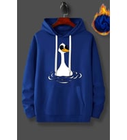 Duck Baskılı Oversize Sweatshirt (Mavi)