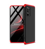 Xiaomi Redmi K40 Kılıf Zore Ays Full Koruma Kılıf (Siyah-Kırmızı)