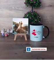 Sevgililer Günü Hediyesi Fotoğraflı Dekoratif Taş, Kupa Bardak Beyaz Hediye (Model 11)