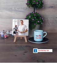Fizyoterapist Fotoğraflı Dekoratif Taş, Ahşap Altlıklı Türk Kahvesi Fincanı Hediye (Model 7)