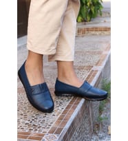 FAST STEP Hakiki Deri Kadın Casual Ayakkabı 864ZA101 (Lacivert)