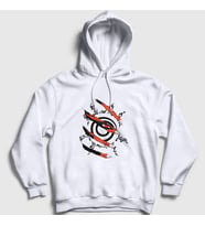 Presmono Unisex Gri Kyuubi Anime Naruto Kapüşonlu Sweatshirt 133827tt (Beyaz)