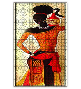 Cakapuzzle Zarif Afrikalı Kadın Puzzle Yapboz MDF (Ahşap) (255 Parça)