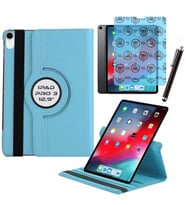 Apple iPad Pro 3 12.9 inç 3 Nesil Uyumlu Kılıf Ekran Koruyucu Ve Kalem Set (Mavi)