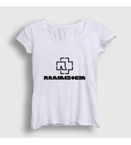 Presmono Kadın Sarı Logo V2 Rammstein T-Shirt 105947tt (Beyaz)