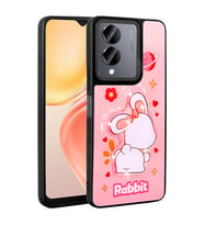 Vivo Y36 5G Kılıf Parlayan Kabartmalı İkonik Figürlü Amas Silikon Kılıf (Pembe)