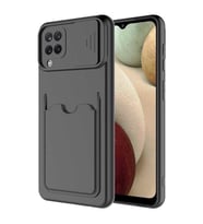 Galaxy A22 4G Kılıf Kartix Kartlık Bölmeli (Siyah)