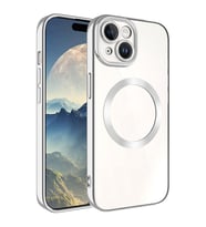 Vendas iPhone 15 Plus Uyumlu Veve Serisi Wireless Şarj Destekli Kamera Lens Korumalı Magic Smooth Silikon Kılıf (Gümüş)