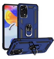 Xiaomi Redmi Note 11 PRO 5G Kılıf Yüzüklü Standlı Korumalı Kapak (Lacivert)