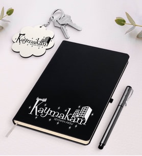 BK Gift Kişiye Özel Kaymakam Beyaz Defter Kalem Ve Anahtarlık Hediye Seti-2 (Model 2)