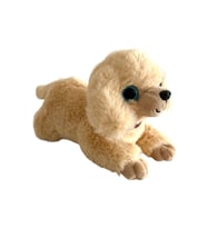 Havlayan Sevimli Peluş Köpek 25 Cm Yatan Köpek Peluş (Krem)