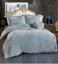 Çift Kişiliki Peluş Nevresim Seti (Gri)
