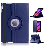 Apple iPad Mini 7 Mini 6 Kılıf 360 Dönebilen Standlı Case A2567 A2568 A2569 (Lacivert)