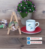 İsme Özel Doğum Günü Hediyesi Türk Kahvesi Fincanı Ahşap Altlıklı ve Fotoğraflı Ahşap Anahtarlık Hediye (Model 3)