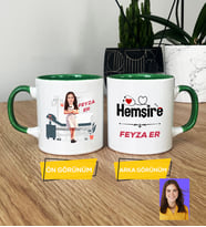Kişiye Özel Karikatürlü Hemşire Hediye Kupa Bardak Kadın Hemşireye Tıp Bayramı Hediyesi (Yeşil)