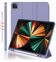 Apple iPad Pro 11 1. 2. 3. 4. Nesil Kılıf Kalem Bölmeli Smart Case 2018-2022 (Leylak)