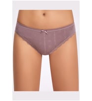 İlke Kadın Jakarlı (Transferli Rİbana) Dantelli Bikini 273 - 12 Adet (Mürdüm)