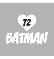 Kalpli 72 Batman Araba Sticker siyah 20x15 CM (Beyaz)