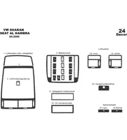 Meriç® Volkswagen Sharan Ön Torpido Kaplama Maun 24 Parça 2000-2009 (Karbon)