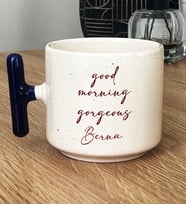 Kişiye Özel Good Morning Gorgeous Hediye T Kupa Bardak Sevgiliye Hediye (Lacivert)