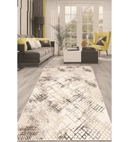 Dijital Kaymaz Taban Yıkanabilir Modern Renkli Salon Halısı Mutfak Halısı Yolluk ND-HT-46 (Vizon)