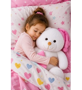 Pembe Yastıklı Uyku Arkadaşı 80 cm Pelüş Ayıcık (Pembe)