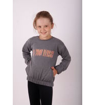 Toontoy Kız Çocuk You Wish Baskılı Sweatshirt (Antrasit Melanj)