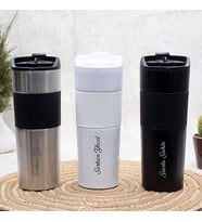 İsme Özel Premium French Press Çelik Termos 450 ML M3 (Krom)