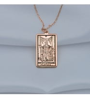 Kişiye Özel 925 Ayar Gümüş Justice Tarot Kolye (Rose)