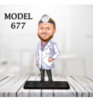 kişiye özel karikatür biblo erkek doktor biblosu (Mavi)