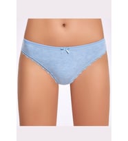 Melanjlı Dantelli Kadın Bikini Külot    3 Adet (Mavi)