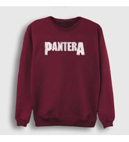 Presmono Unisex Beyaz Logo Pantera Sweatshirt 168857tt (Bordo)