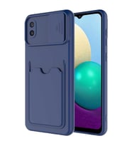 Galaxy A02 Kılıf Zore Kartix Kartlık Bölmeli Kılıf (Lacivert)