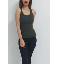 Pembecin Fitted/Vücuda Oturan Kalın Askılı Fitilli Esnek Örme Atlet Body (Siyah)