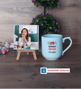 İspanyolca Öğretmeni Fotoğraflı Dekoratif Taş, Kupa Bardak Beyaz HediyeÖğretmenler Günü Hediyesi (Model 5)