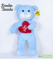 Kendin Tasarla 50 cm Kalpli Pelüş Ayıcık (Mavi)