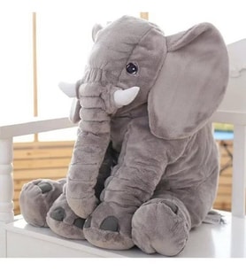 Özgüner Uyku Arkadaşım Fil Peluş Fil 90 cm (%100 Yerli) (Gri)