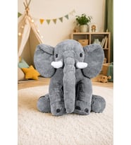 Özgüner Uyku Arkadaşım Fil Peluş Fil 90 cm (%100 Yerli) (Gri)