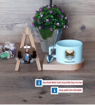 Kuran Kursu Hocası Kupa Bardak Beyaz ve Fotoğraflı Ahşap Anahtarlık Hediye (Model 8)
