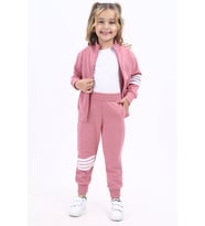 Toontoy Kız Çocuk Nakışlı Eşofman Takım (Gül Kurusu)